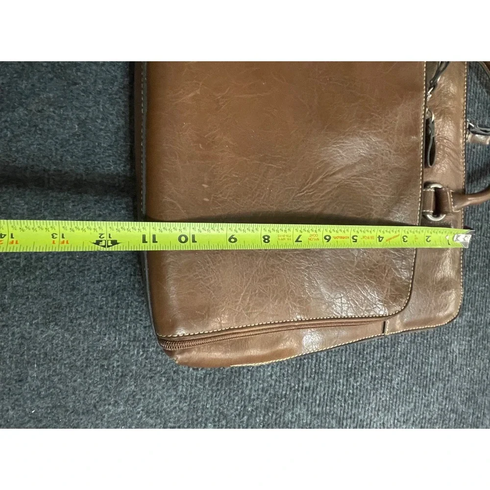 Bueno Brown Faux Leather Laptop Bag Briefcase Professional Work Bag 15 Inch